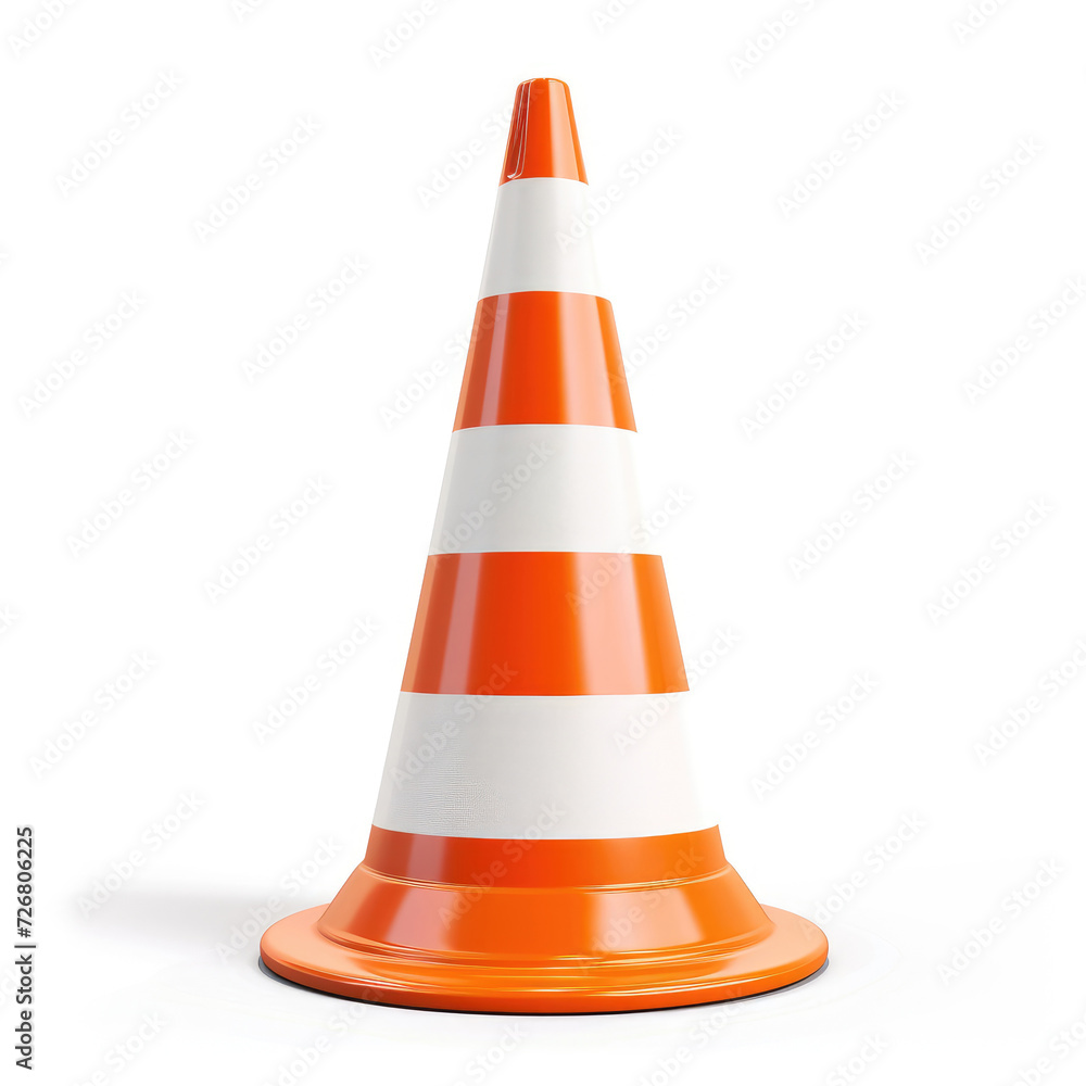 Orange traffic cone, caution symbol for safety. High-visibility alert, Ai Generated. Orange traffic cone, caution symbol for safety. High-visibility alert, Ai Generated.