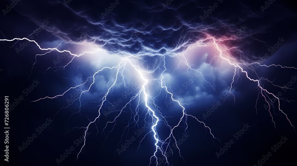Lightning storm over natural landscape Lightning storm over natural landscape