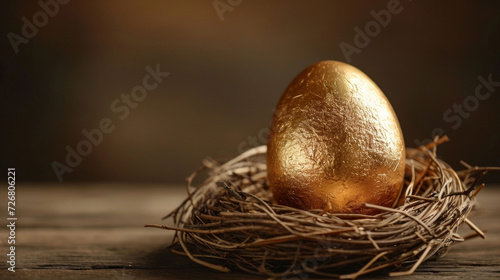 Golden Egg Perched on Nest