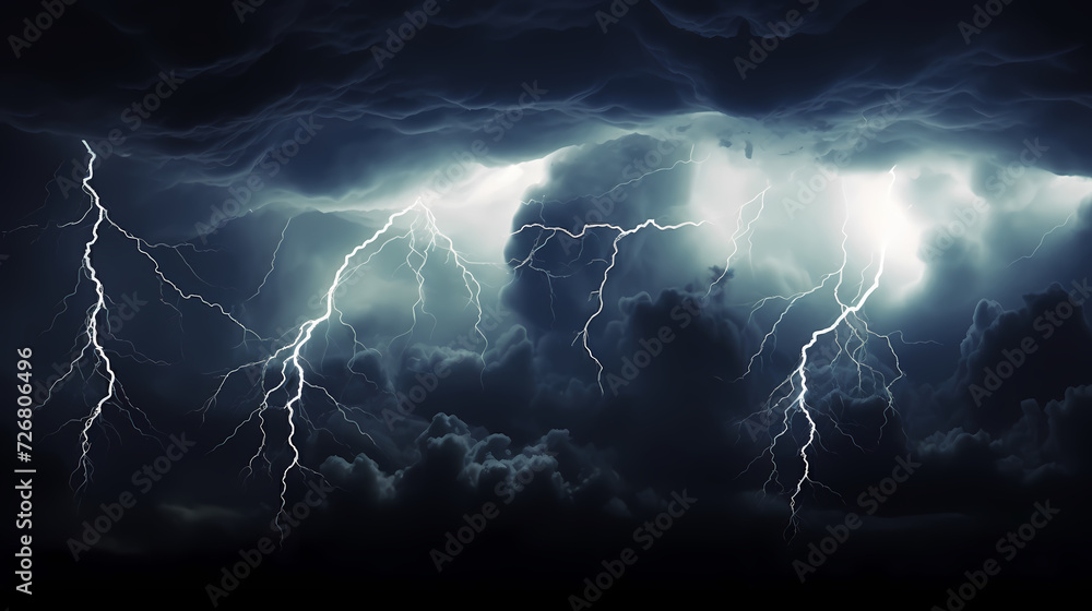 Lightning storm over natural landscape Lightning storm over natural landscape