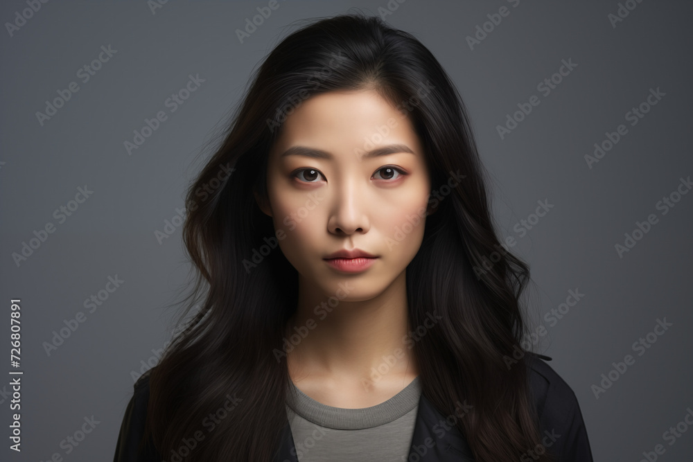 Sad Asian Woman, Studio Shot, Generative AI Sad Asian Woman, Studio Shot, Generative AI