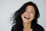 Laughing Asian Woman, Studio Shot, Generative AI