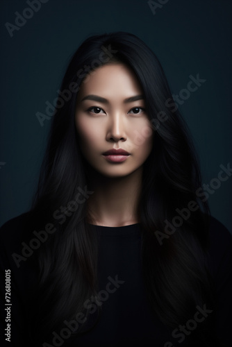 Sad Asian Woman  Studio Shot  Generative AI