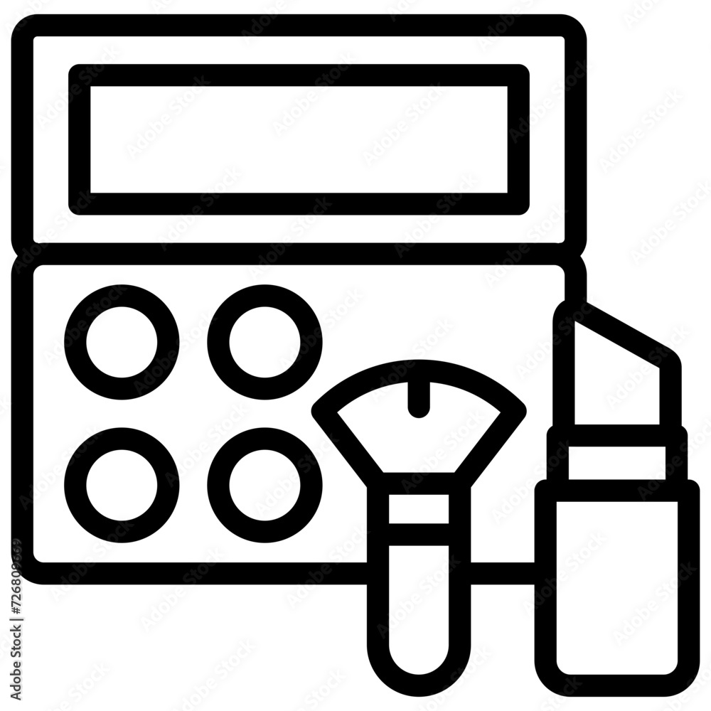 makeup icon illustration design with outline makeup icon illustration design with outline