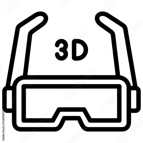 glasses icon illustration design with outline
