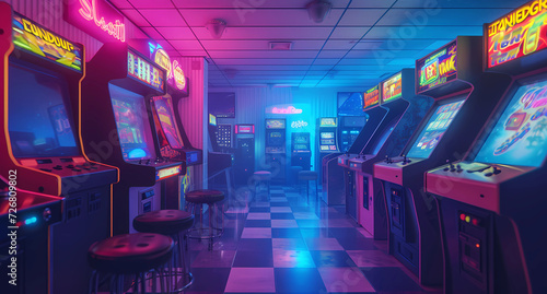 game room in an arcade
