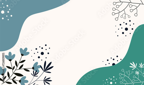 Aesthetic Colorful Pastel Floral Fluid .Hand drawn minimal Background Vector design 