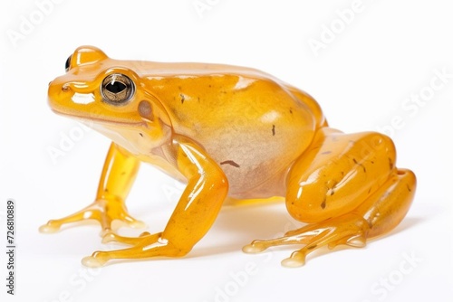 Backward-sitting Bufo alvarius frog isolated on a transparent background. Generative AI photo