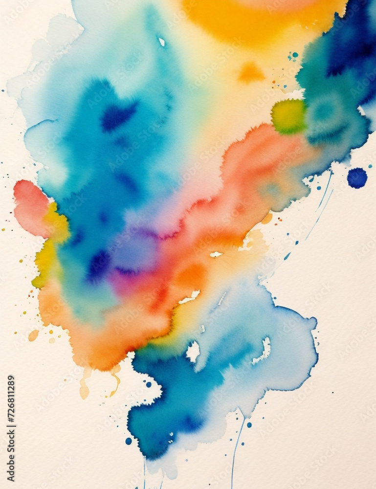 Colorful watercolor abstract painting