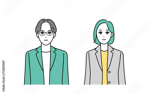 笑顔のビジネスパーソンのイラスト