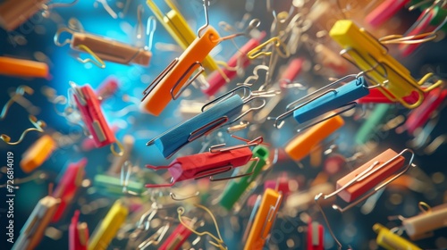 As the erasers furiously compete a group of paper clips have formed a makeshift obstacle course causing the erasers to jump dodge and spin in a frenzy to erase all the marks. photo