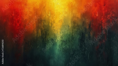 Wallpaper abstract paint background, red, yellow and green accent. © pengedarseni