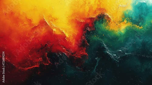 Wallpaper abstract paint background  red  yellow and green accent.