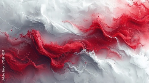 Wallpaper abstract paint background, red and white accent.