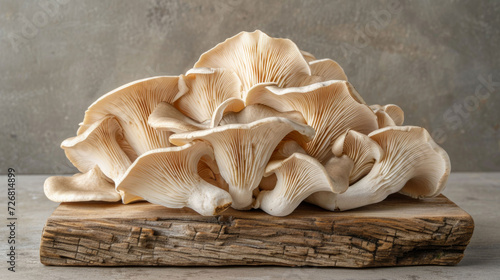 Assorted Mushrooms Resting on a Wooden Surface