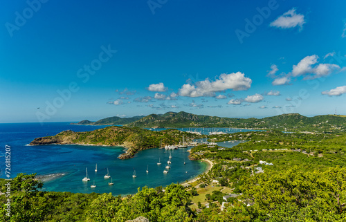 View of Nelsons Dockyard in Antiqua from Shirley Heights photo
