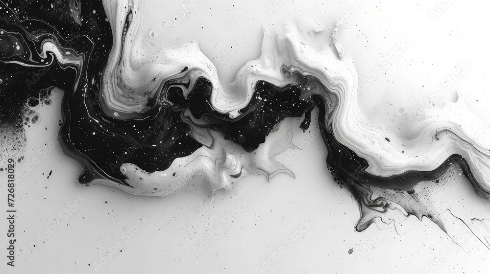 Obraz premium Wallpaper abstract paint background, black and white accent, creative background.