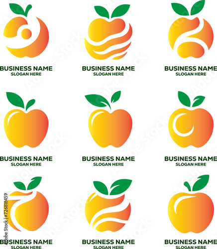 Apple logo icons set design template