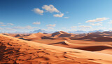 Arid climate, sand dune, majestic mountain range generated by AI