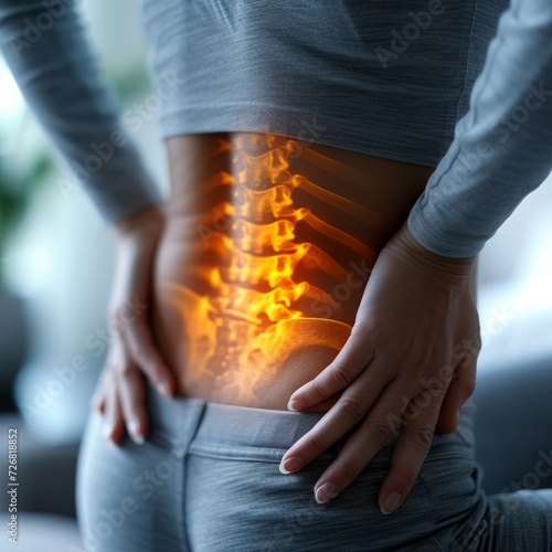 An image representing body pain in joints with glowing at the inflamed painful area. 