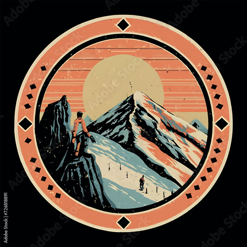 Hiking illustration T shirt design