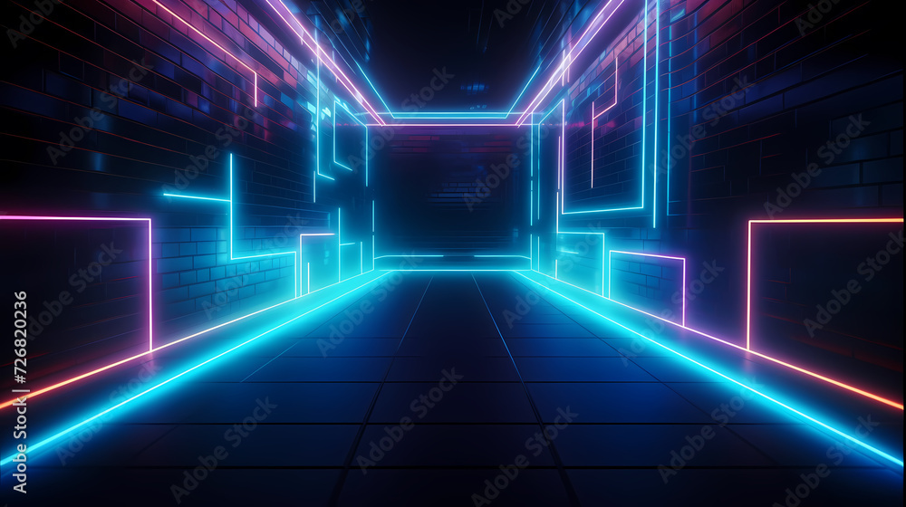 3D space, light shining from above, empty room 3D space, light shining from above, empty room