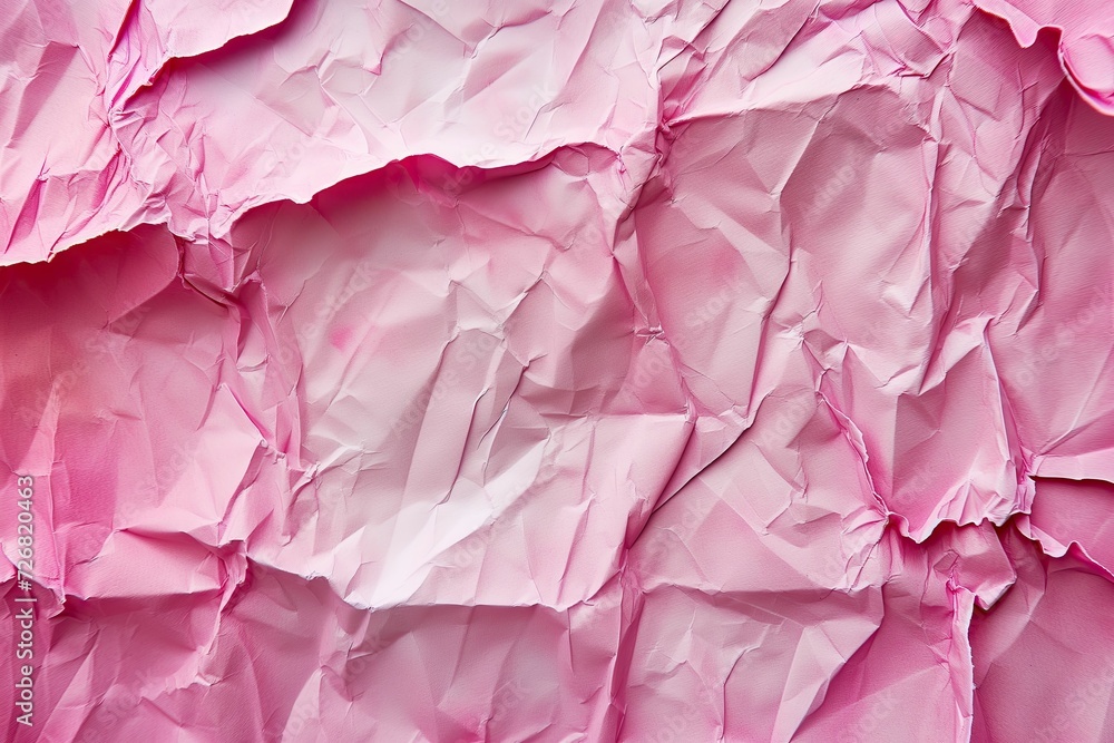 Texture of a pink crumpled piece of paper