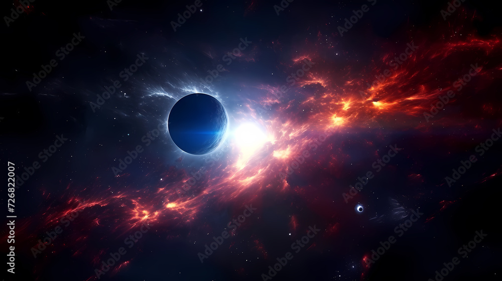 Obraz premium Space galaxy background, 3D illustration of nebulae in the universe