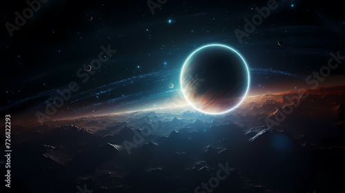 Space galaxy background, 3D illustration of nebulae in the universe