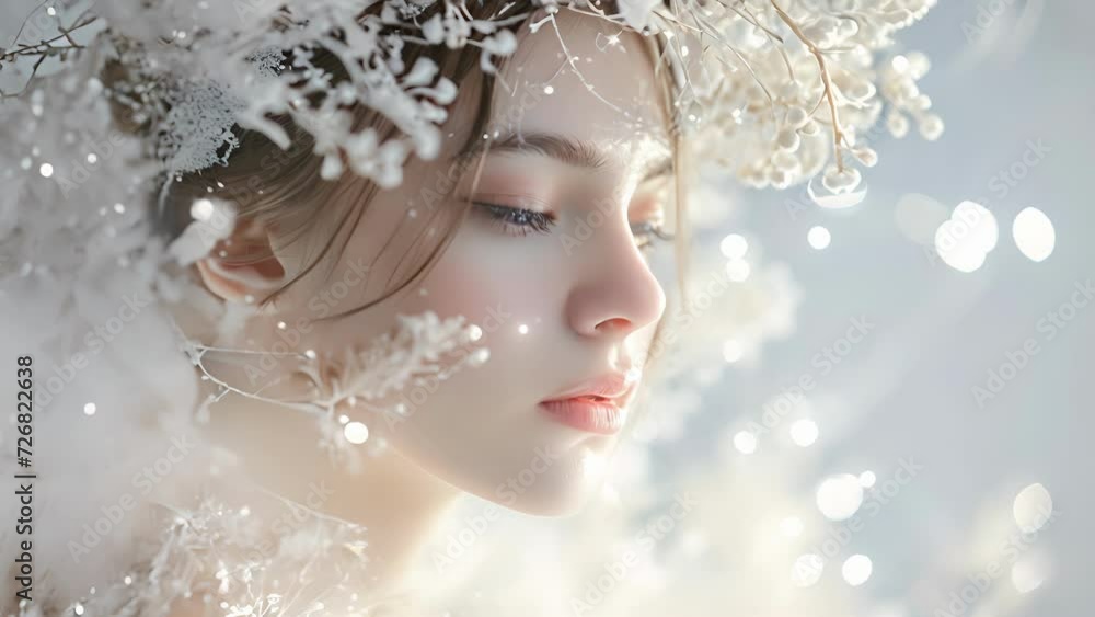 An ethereal being with luminous skin and a halo of shimmering light emanating a sense of divine beauty. An ethereal being with luminous skin and a halo of shimmering light emanating a sense of divine beauty.