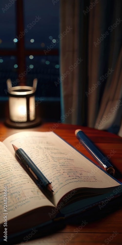 Naklejka premium notebook and pen