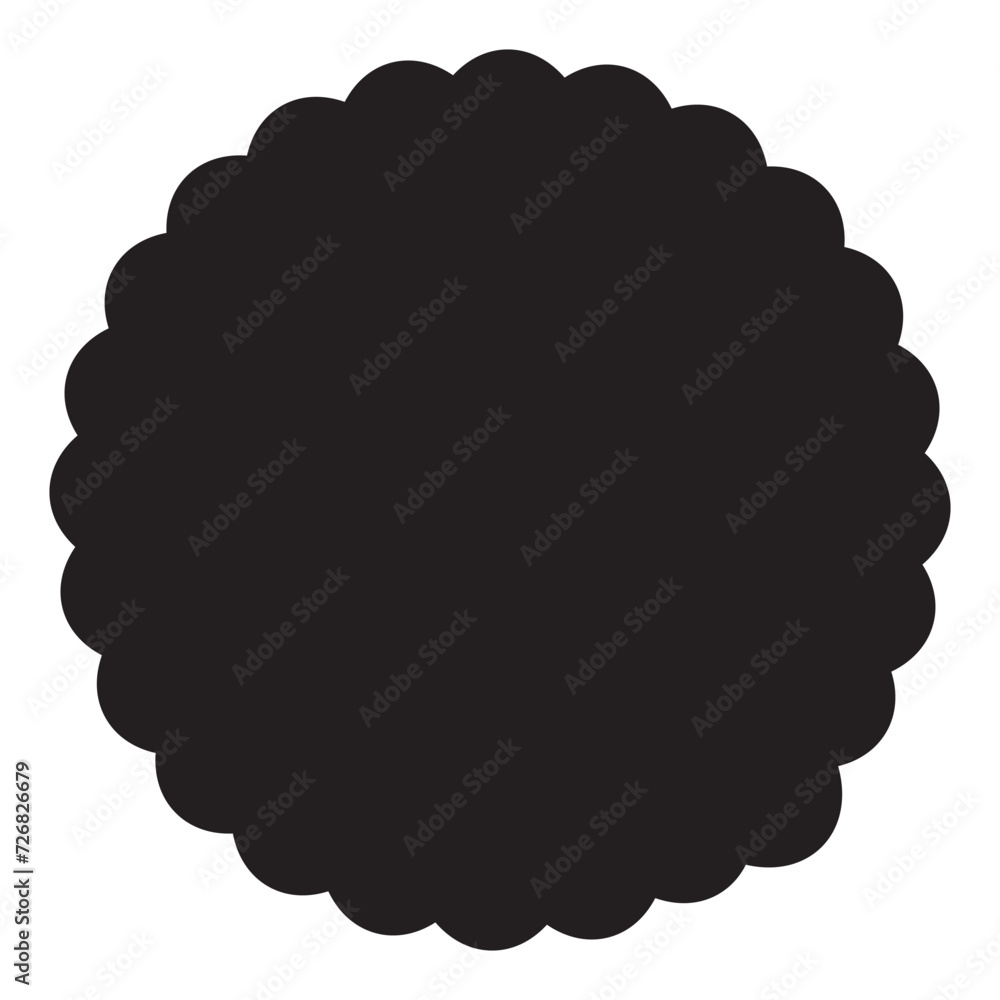 Scallop Circle Silhouette Shapes Icon Set Scallop Circle Silhouette Shapes Icon Set