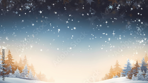 Flat lay composition for festive background with festive decorations and stars © ma