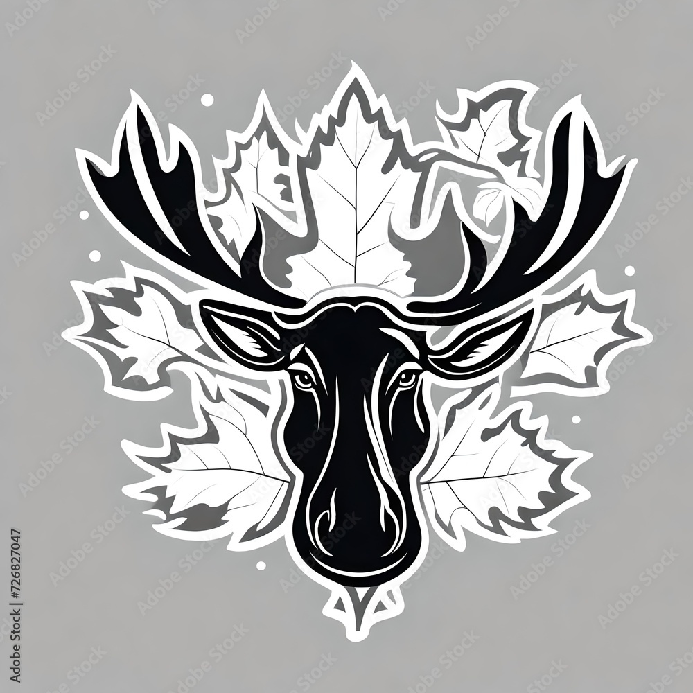 Illustration of a vector style Canadian moose suitable for a t-shirt design or logo Illustration of a vector style Canadian moose suitable for a t-shirt design or logo