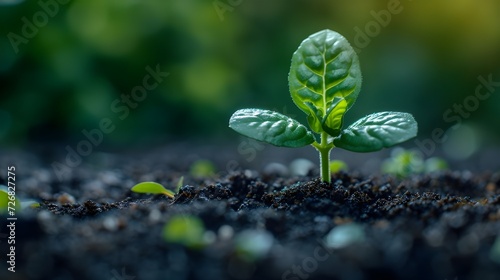 closeup photography germinating agriculture, A seedling is sprouting from a seed