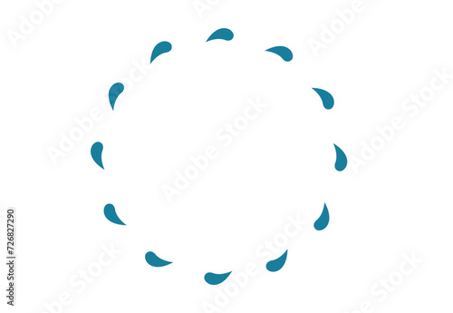 Water in Circular form. Editable Clip Art.