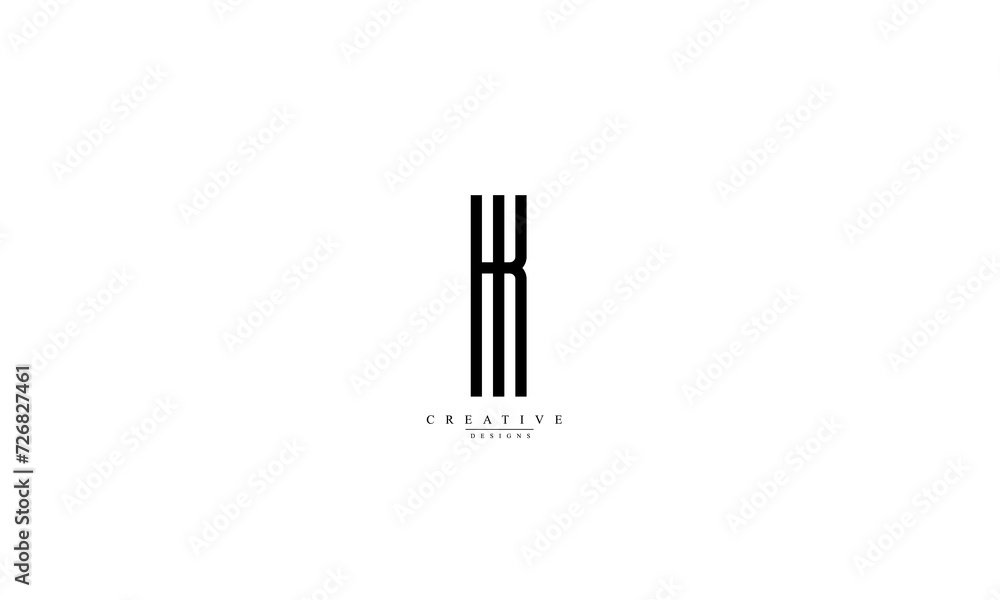 Alphabet letters Initials Monogram logo HK Alphabet letters Initials Monogram logo HK