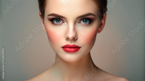 Beauty woman facehealthyskin natural makeup cosmetic concept, closeup