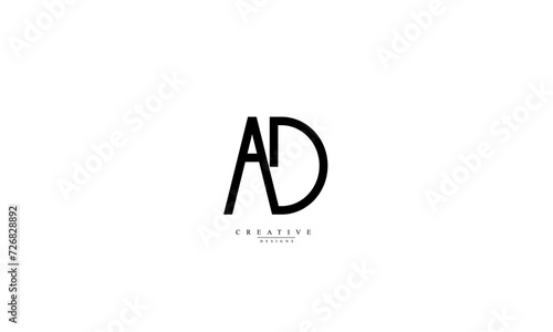Alphabet letters Initials Monogram logo AD A D