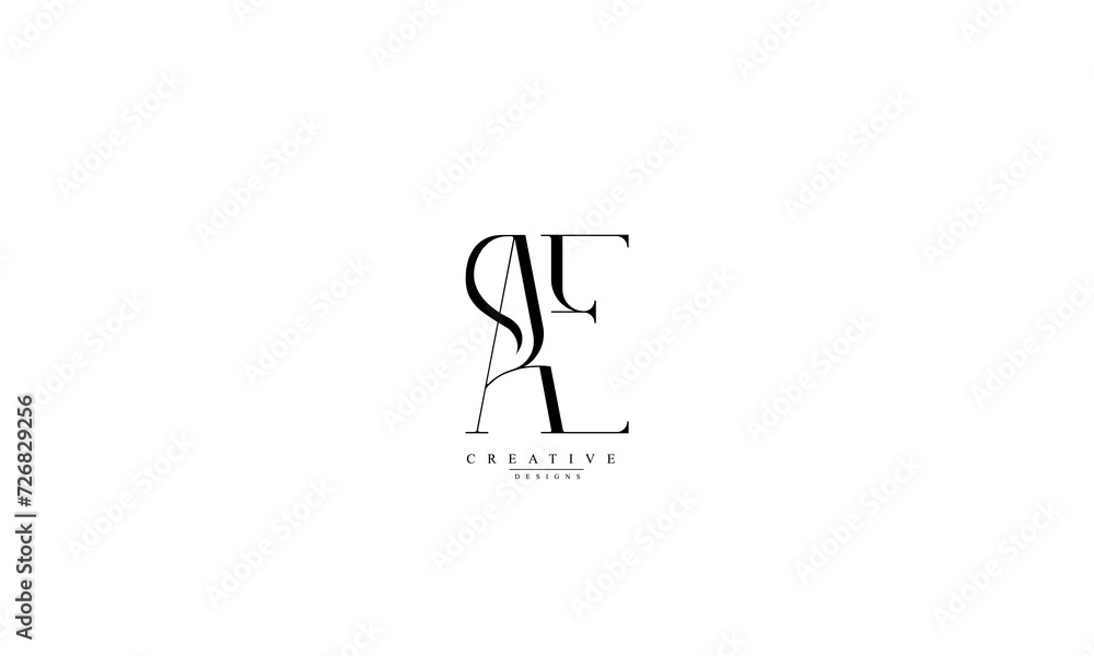 Alphabet letters Initials Monogram logo AE EA A E Alphabet letters Initials Monogram logo AE EA A E