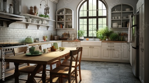 kitchen interior in bright apartment