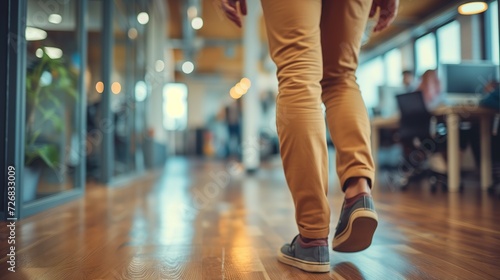 Spacious  Bright Business Office with People in Casual Wear. Skillfully Employed Depth of Field and Blurred Bokeh Background Capture the Essence of Dynamic Teamwork. Generative AI