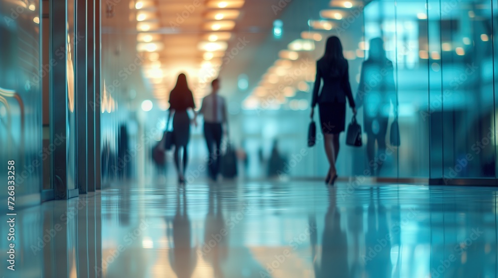 Spacious, Well-Lit Office with Professionals in Casual Attire. Skillful Depth of Field and Blurred Bokeh Background Capture the Energetic Essence of Modern Work Life. Generative AI