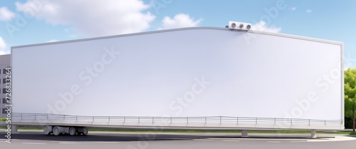 Digitally generated image of blank or white billboard. 