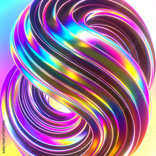rainbow chrome iridescent 3d sweep (ID: 726839695)