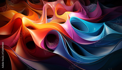 Abstract backdrop with vibrant colors and flowing shapes generated by AI