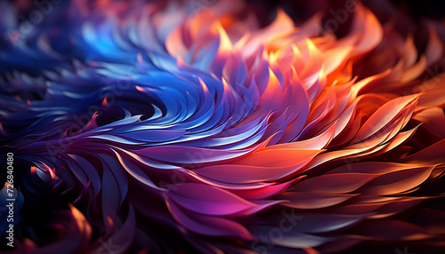 Abstract flower design with vibrant colors and elegance generated by AI