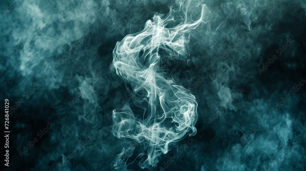 Smoke Billowing Out of a Dollar Sign on a Black Background Smoke Billowing Out of a Dollar Sign on a Black Background