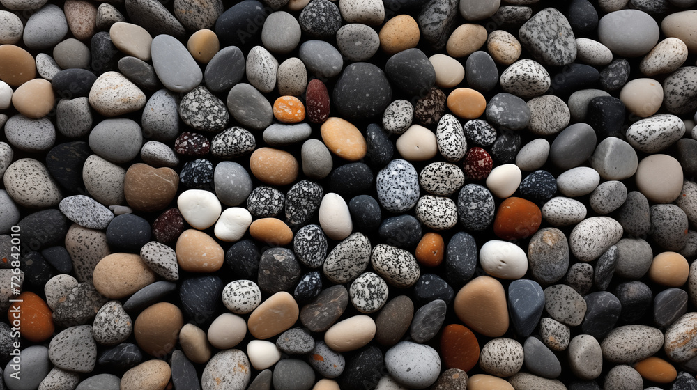 Round, natural stones polished by the constant movement in the water Round, natural stones polished by the constant movement in the water