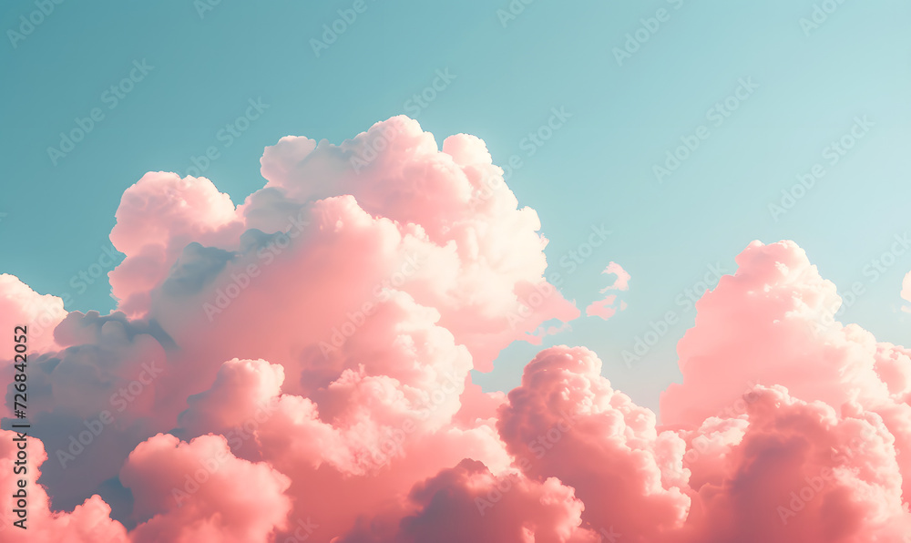 Pastel colored clouds and sky, Generative AI